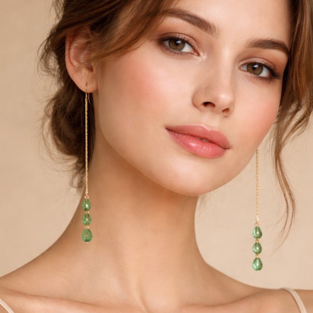 ALEXIS BITTAR Green Teardrop Dangle Earrings